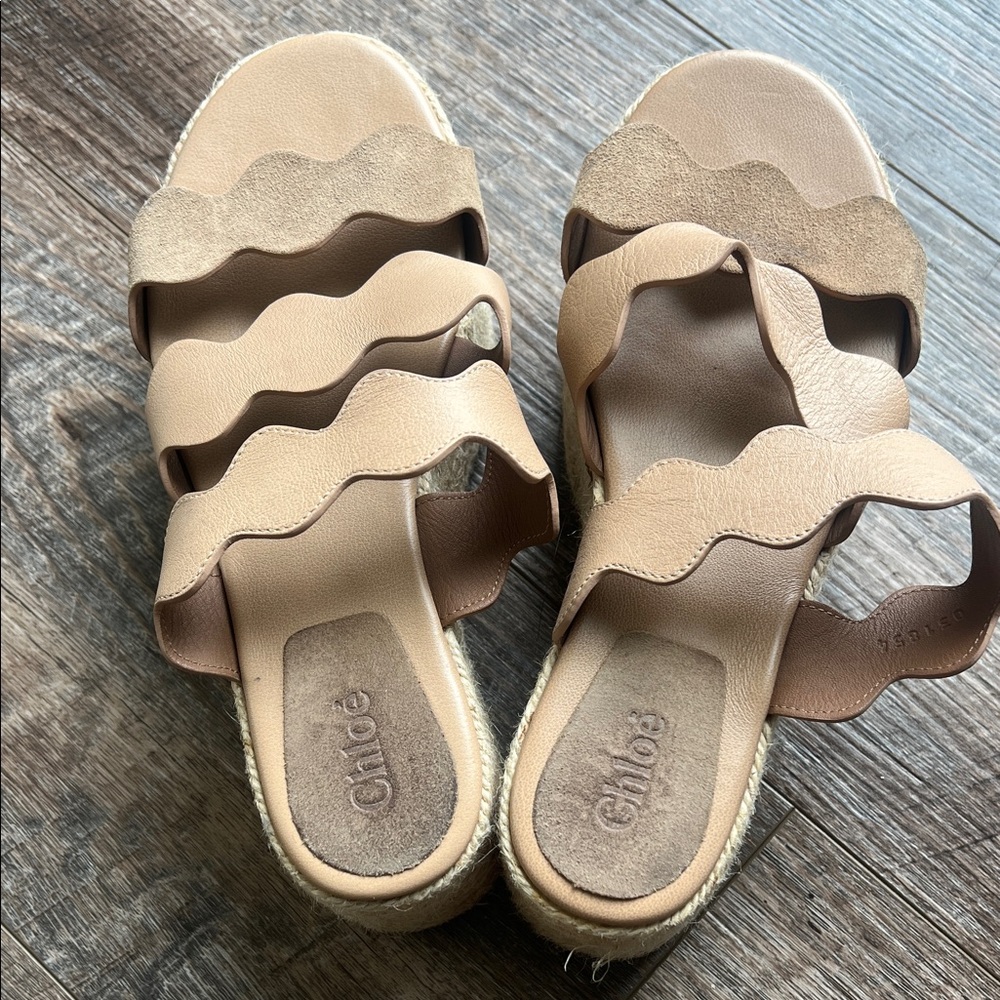 Chloe PLATFORM ESPADRILLES size 6